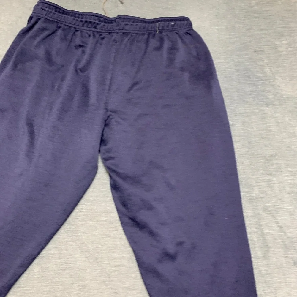 Eddie Bauer Ankle Jogger Pants Mens L Navy Tapered Leg Drawstring Zip Pockets